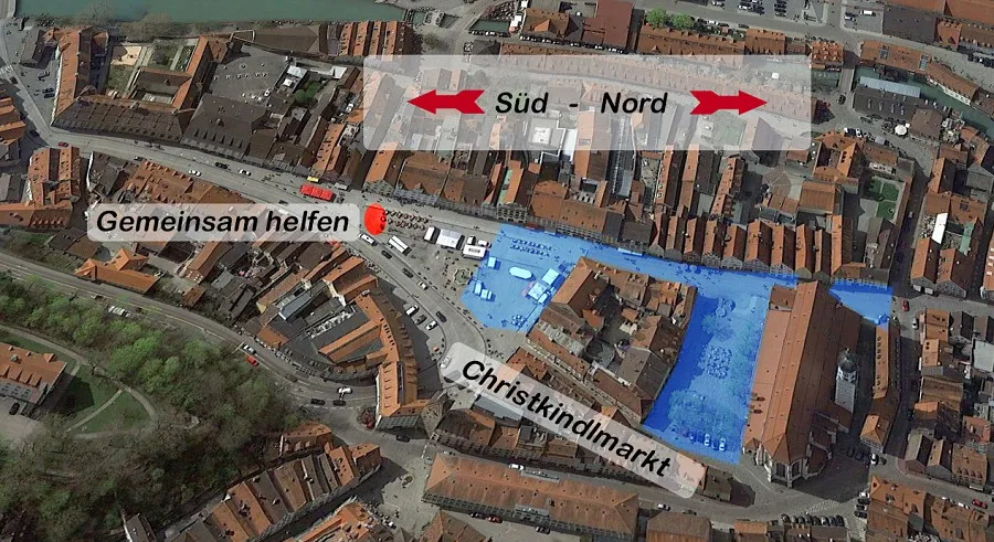 Lageplan unseres Standes auf dem Landsberger Hauptplatz